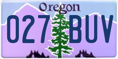 OR license plate 027BUV