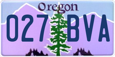OR license plate 027BVA