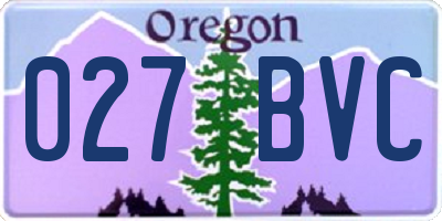 OR license plate 027BVC