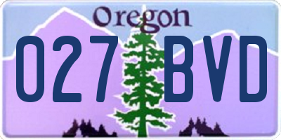 OR license plate 027BVD