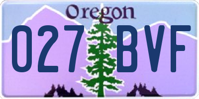 OR license plate 027BVF