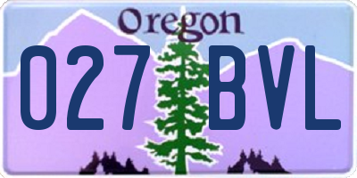 OR license plate 027BVL
