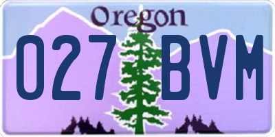 OR license plate 027BVM