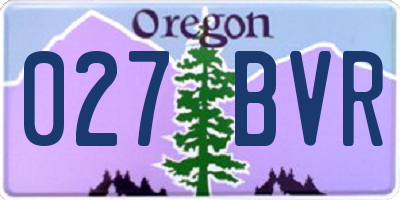 OR license plate 027BVR