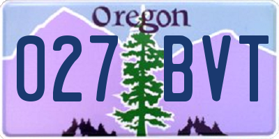 OR license plate 027BVT