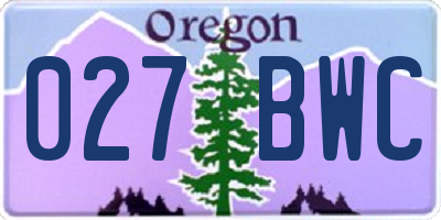 OR license plate 027BWC