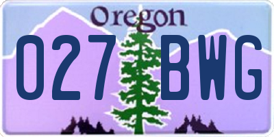 OR license plate 027BWG