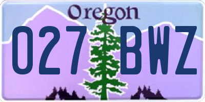 OR license plate 027BWZ