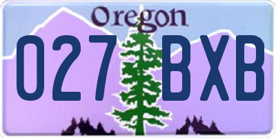 OR license plate 027BXB