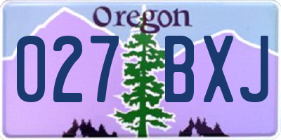 OR license plate 027BXJ