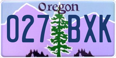 OR license plate 027BXK