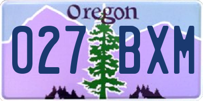 OR license plate 027BXM