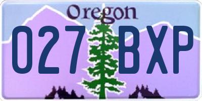 OR license plate 027BXP