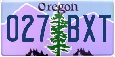 OR license plate 027BXT