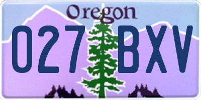 OR license plate 027BXV