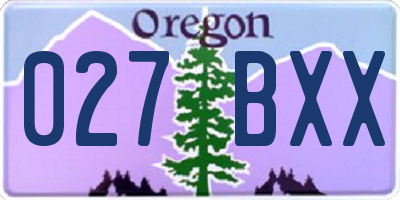 OR license plate 027BXX