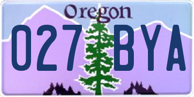 OR license plate 027BYA