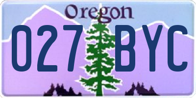 OR license plate 027BYC