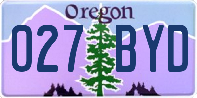 OR license plate 027BYD