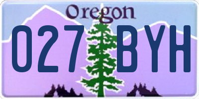 OR license plate 027BYH