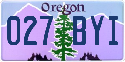 OR license plate 027BYI