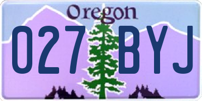 OR license plate 027BYJ