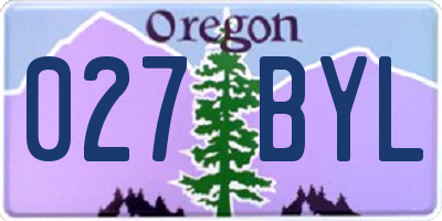 OR license plate 027BYL