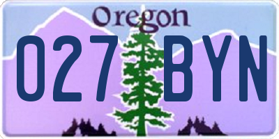 OR license plate 027BYN
