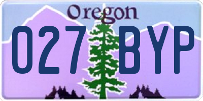 OR license plate 027BYP