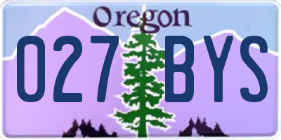 OR license plate 027BYS