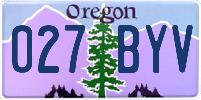 OR license plate 027BYV