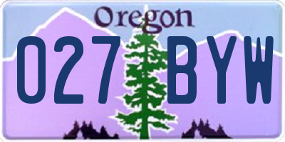 OR license plate 027BYW