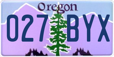 OR license plate 027BYX