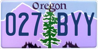 OR license plate 027BYY