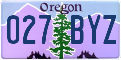 OR license plate 027BYZ