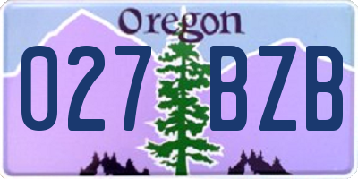 OR license plate 027BZB