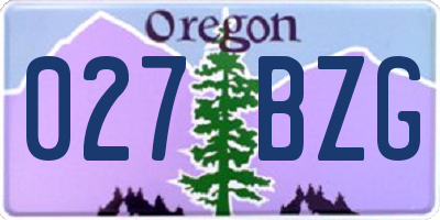 OR license plate 027BZG