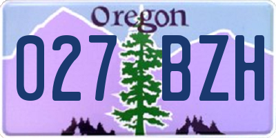OR license plate 027BZH