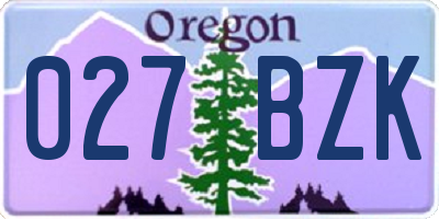 OR license plate 027BZK