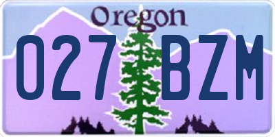 OR license plate 027BZM