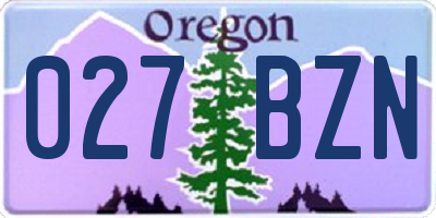 OR license plate 027BZN