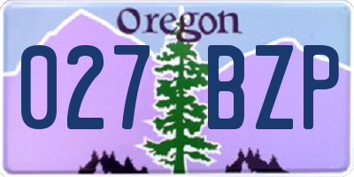 OR license plate 027BZP