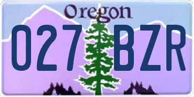 OR license plate 027BZR