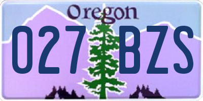 OR license plate 027BZS