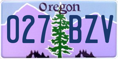 OR license plate 027BZV