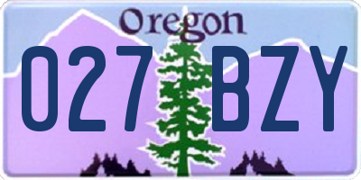 OR license plate 027BZY
