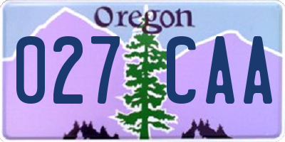 OR license plate 027CAA