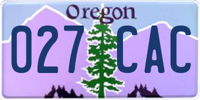 OR license plate 027CAC