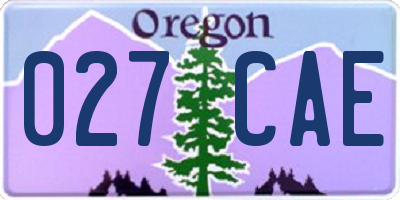 OR license plate 027CAE