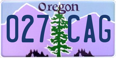 OR license plate 027CAG